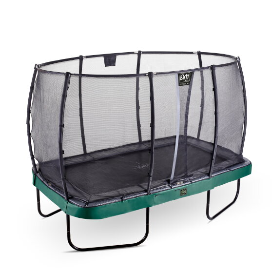 Trampolina Elegant Premium EXIT zestaw kompletny 214x366cm - zielona