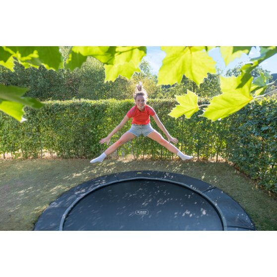 EXIT Dynamic ground level sports trampoline ø427cm - black