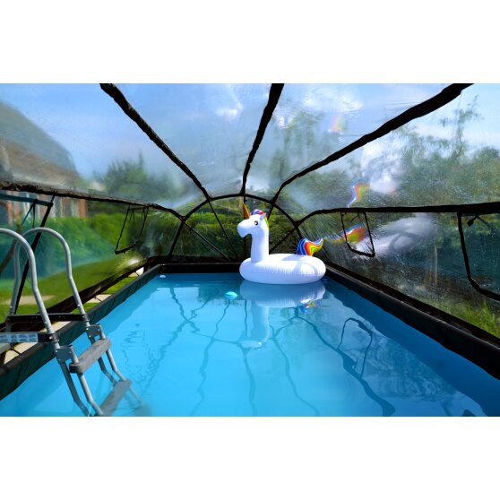 EXIT Stone pool 540x250x100cm with sand filter pump and dome - grey