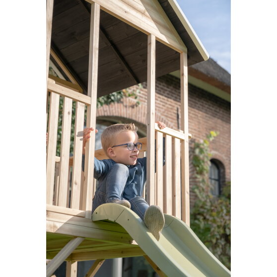 Drewniany domek zabaw EXIT Panorama 300 ze zjeżdżalnią