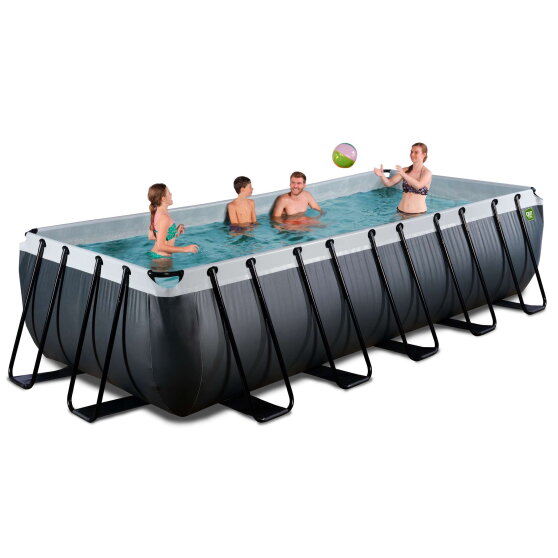 Basen Black Leather EXIT 540x250x122cm z pompą filtrującą - czarny