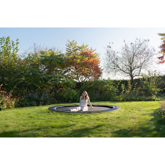 Trampolina naziemna sportowa InTerra EXIT śr. 366 cm - czarna