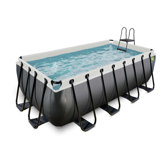 Basen Black Leather EXIT 400x200x122cm z pompą z filtrem piaskowym - czarny