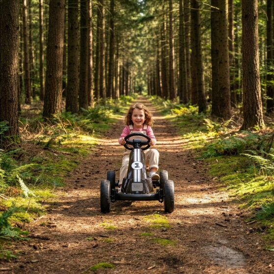 EXIT Foxy gokart dla dzieci czarny | gokart pedałowy od 2 lat