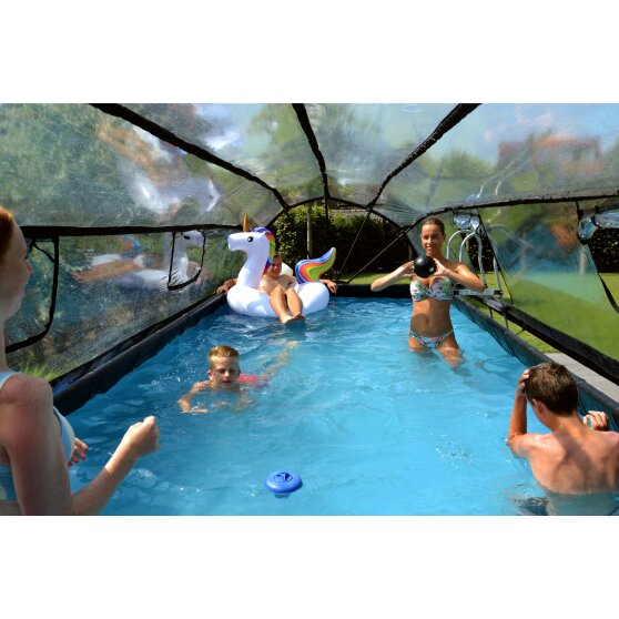 EXIT Stone pool 540x250x100cm with sand filter pump and dome - grey
