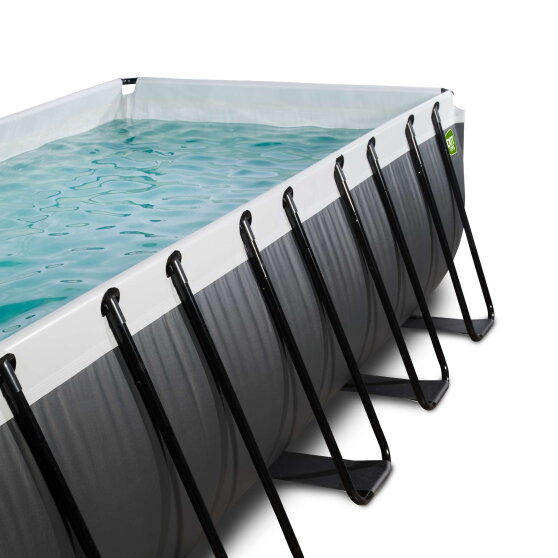 Basen Black Leather EXIT 540x250x122cm z pompą filtrującą - czarny