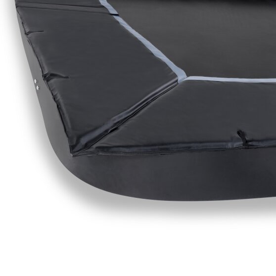 EXIT Dynamic ground level trampoline 244x427cm with safety net - black