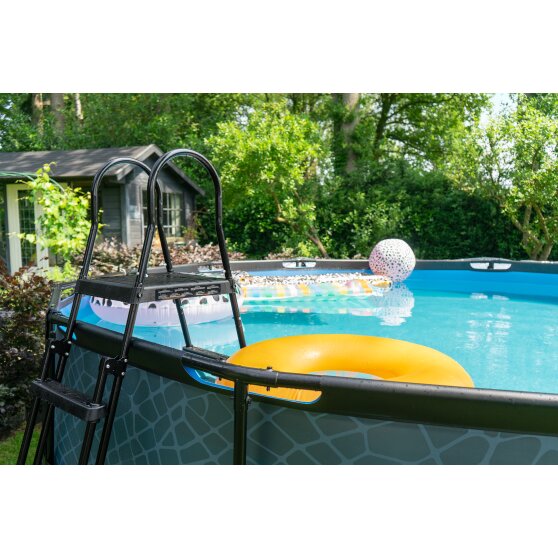 EXIT Wood pool ø488x122cm with sand filter pump - brown