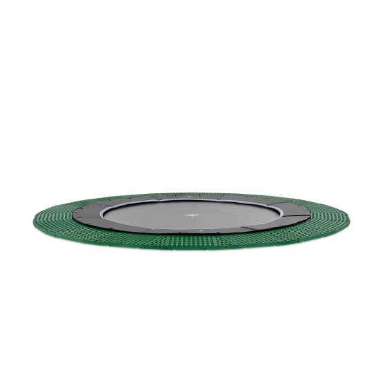 EXIT Dynamic ground level trampoline ø366cm with Freezone safety tiles - black