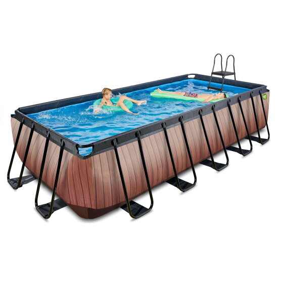 Basen Wood EXIT 540x250x122cm z pompą z filtrem piaskowym - brązowy