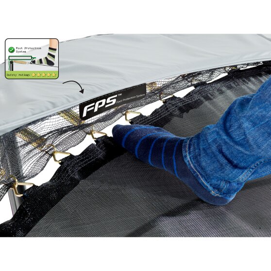 EXIT Elegant Premium trampoline ø253cm with Deluxe safetynet - green