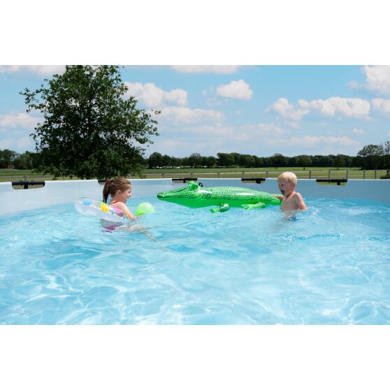 EXIT Stone pool ø450x122cm with filter pump - grey