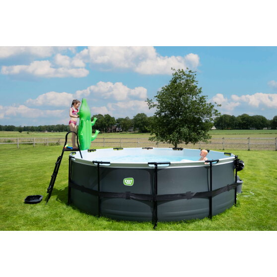 Basen Black Leather EXIT &oslash;450x122cm z pompą filtrującą - czarny