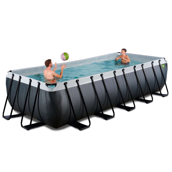 Basen Black Leather EXIT 540x250x122cm z pompą filtrującą - czarny