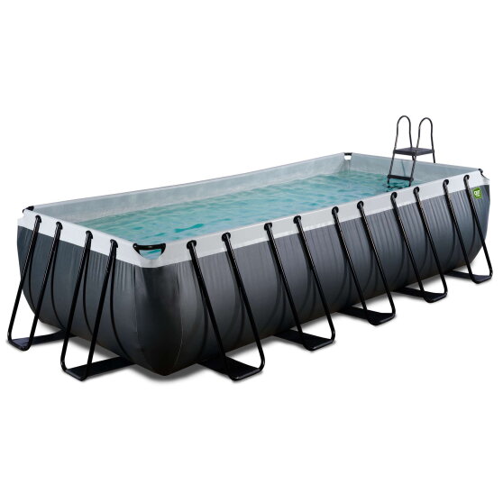 Basen Black Leather EXIT 540x250x122cm z pompą filtrującą - czarny