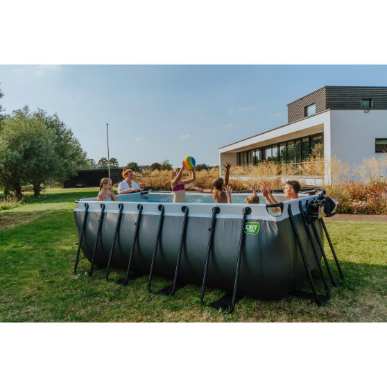 EXIT Wood pool 400x200x122cm with filter pump - brown