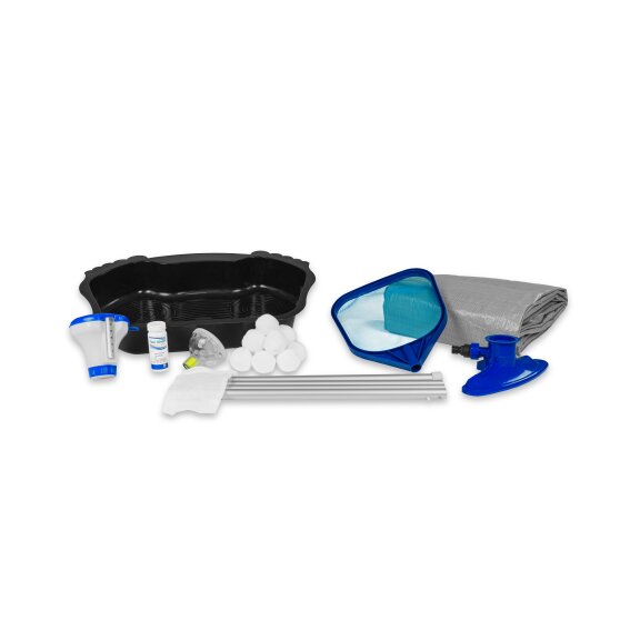 EXIT Black Leather pool ø360x122cm with sand filter pump and dome and accessory set - black