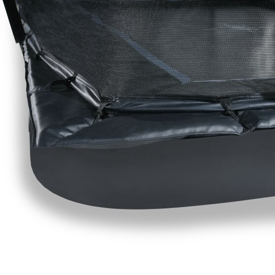 EXIT Dynamic ground level trampoline 275x458cm with safety net - black