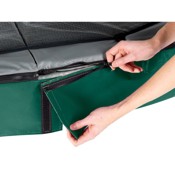 Trampolina Elegant Premium EXIT zestaw kompletny 214x366cm - zielona