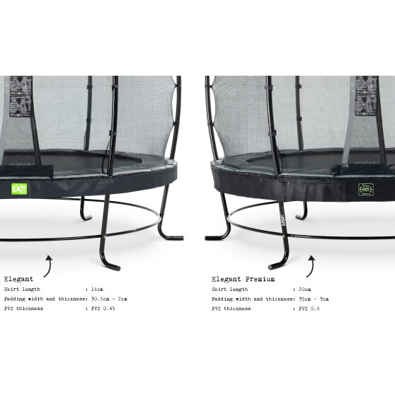 Trampolina Elegant Premium EXIT zestaw kompletny ø253cm - czarna
