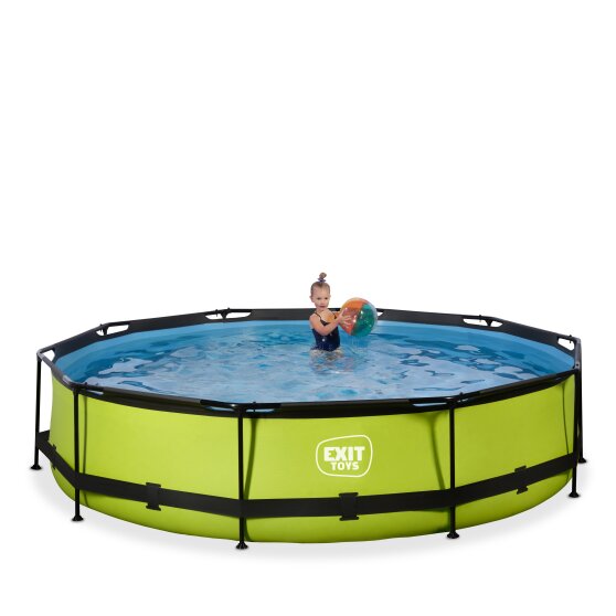 EXIT Lime pool ø360x76cm with filter pump - green