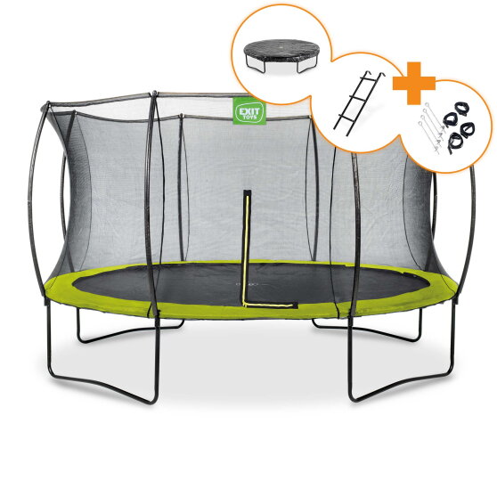 Trampolina Silhouette EXIT ø366cm - zielona + darmowy zestaw akcesoriów