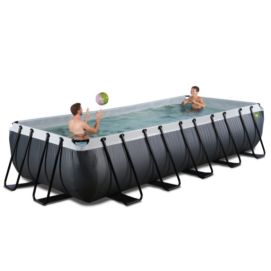 EXIT Black Leather pool 540x250x100cm with filter pump - black