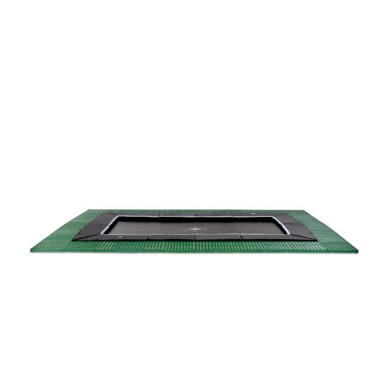 EXIT Dynamic ground level trampoline 244x427cm with Freezone safety tiles - black