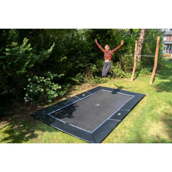 EXIT Dynamic ground level sports trampoline 275x458cm - black