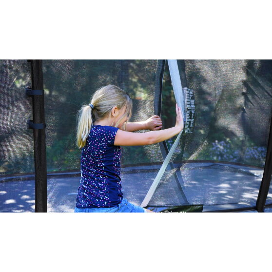 Trampolina Elegant Premium EXIT zestaw kompletny 244x427cm - czarna