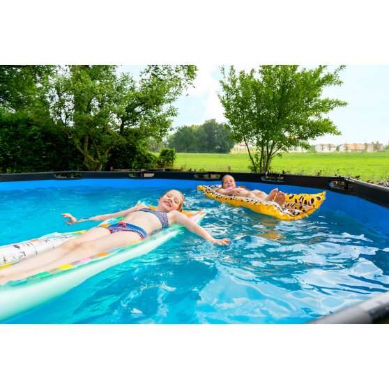 EXIT Wood pool ø488x122cm with filter pump - brown