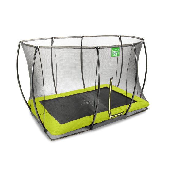EXIT Silhouette ground trampoline 244x366cm with safety net - green