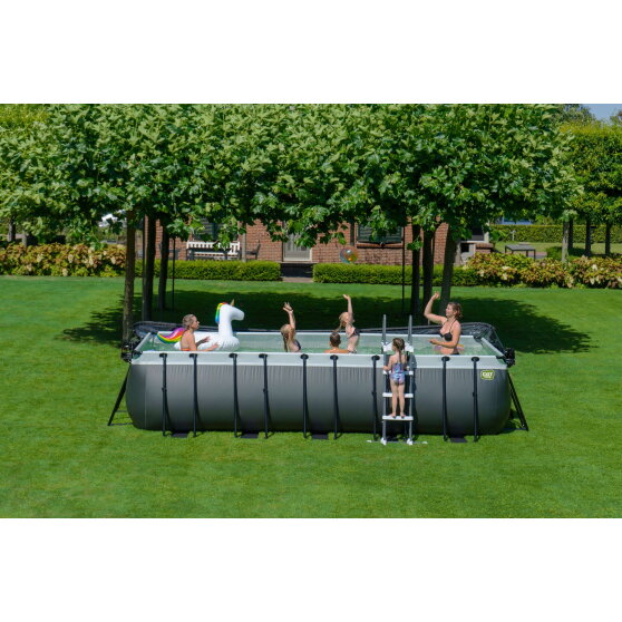 Basen Black Leather EXIT 540x250x122cm z pompą filtrującą - czarny