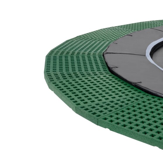 EXIT Dynamic ground level trampoline ø366cm with Freezone safety tiles - black