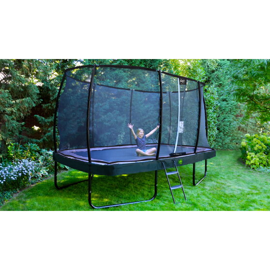 Trampolina Elegant Premium EXIT zestaw kompletny 214x366cm - czarna