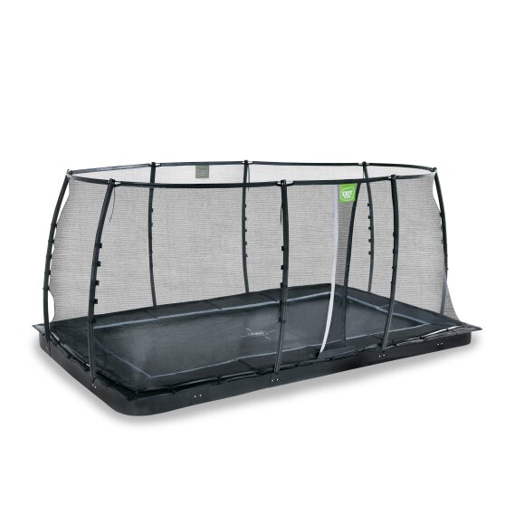EXIT Dynamic ground level trampoline 244x427cm with safety net - black