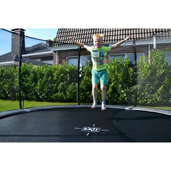 EXIT Elegant Premium ground trampoline ø305cm with Deluxe safety net - red