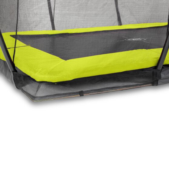 EXIT Silhouette ground trampoline 244x366cm with safety net - green