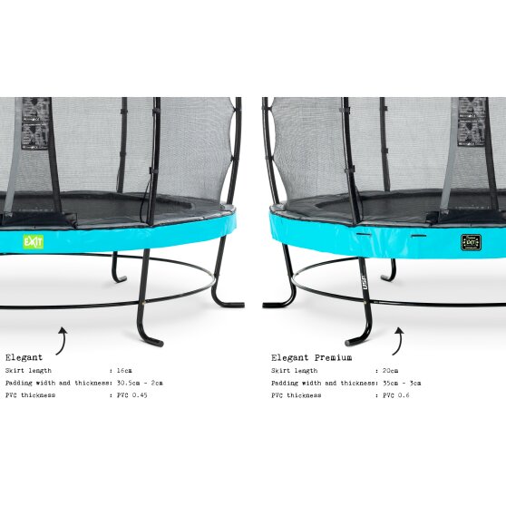 EXIT Elegant Premium trampoline ø253cm with Deluxe safetynet - blue