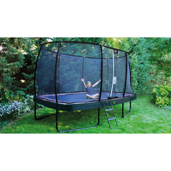 Trampolina Elegant Premium EXIT zestaw kompletny 244x427cm - czarna