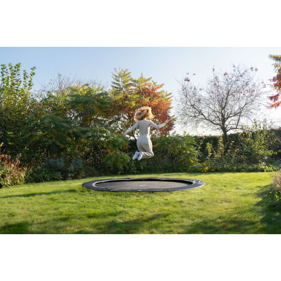 Trampolina naziemna sportowa InTerra EXIT śr. 427 cm - czarna