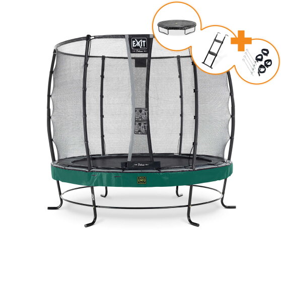 Trampolina Elegant Premium EXIT zestaw kompletny ø253cm - zielona