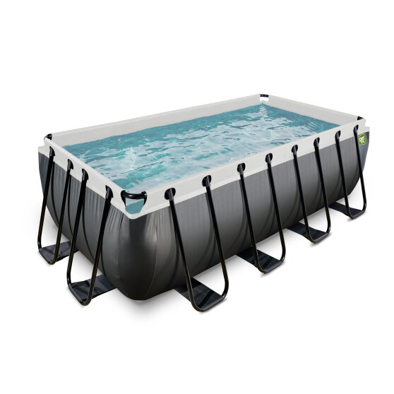 EXIT Black Leather pool 400x200x122cm with sand filter pump - black