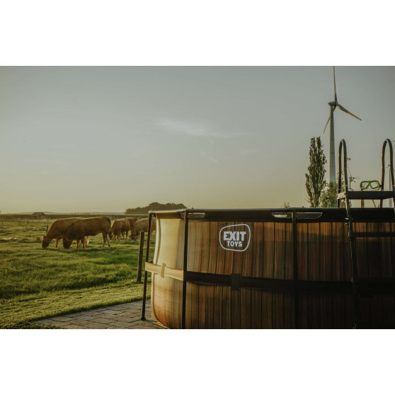 Basen Wood EXIT &oslash;427x122cm z pompą z filtrem piaskowym - brązowy