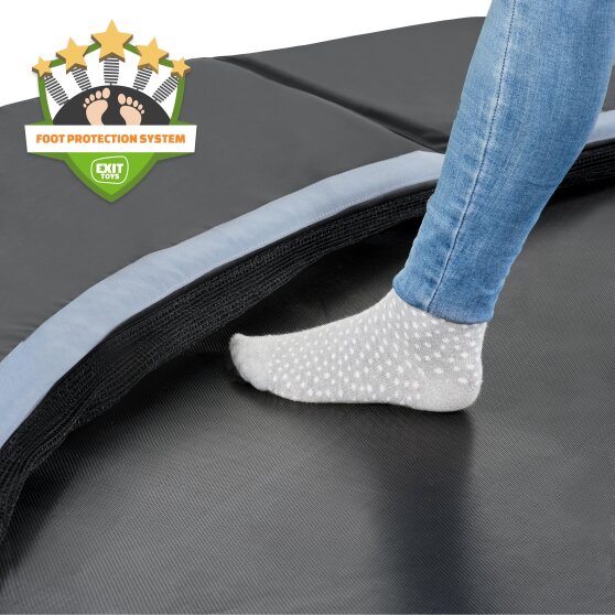 EXIT Dynamic ground level trampoline ø366cm with safety net - black