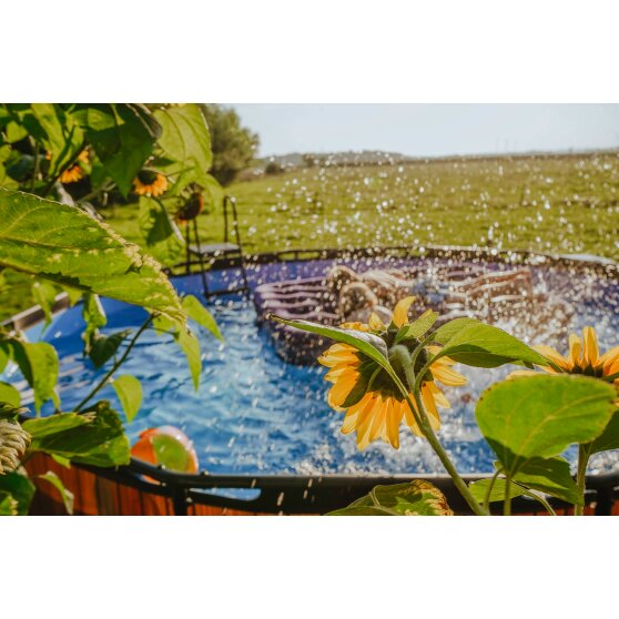 EXIT Stone pool ø427x122cm with filter pump - grey