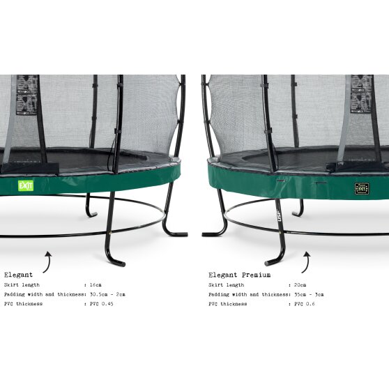 EXIT Elegant Premium trampoline ø253cm with Deluxe safetynet - green