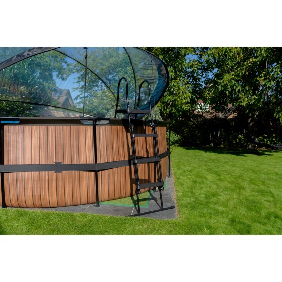 EXIT pool ladder for frame height of 108-122cm - black