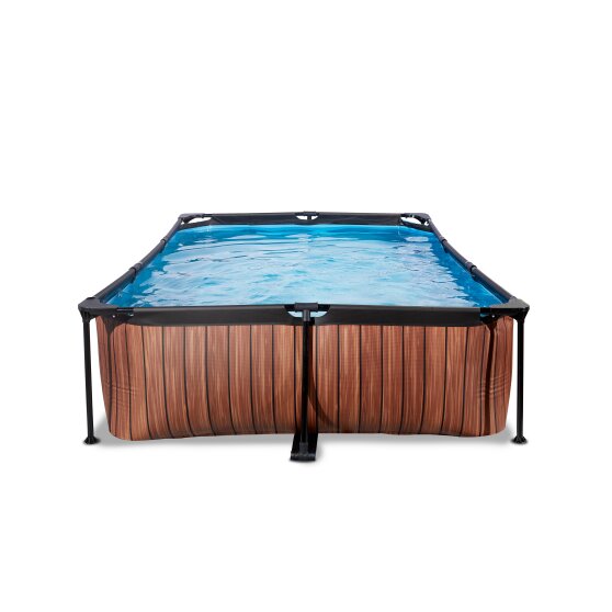 EXIT Wood pool 300x200x65cm with filter pump - brown