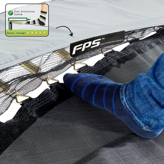 Trampolina ziemna sportowa Elegant Premium EXIT 214x366cm - zielona